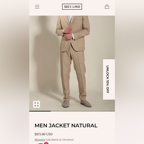 COPY - Men’s Lino 120% linen jacket - Picture 7 of 16